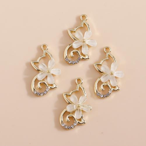 Sinc Alloy Rhinestone Pendants, plátáilte, DIY & le rhinestone, 5ríomhairí pearsanta/Mála, Díolta De réir Mála