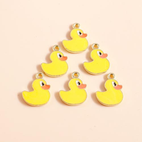 Zinc Alloy Enamel Pendants Duck plated DIY Sold By Bag