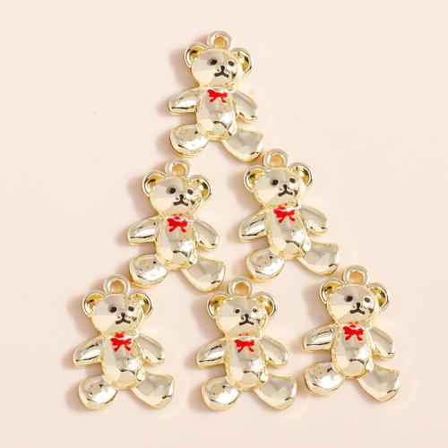 Zinc Alloy Enamel Pendants Bear plated DIY Sold By Bag