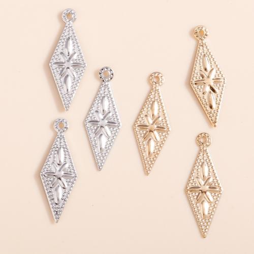 Zinc Alloy Pendants Rhombus plated DIY Sold By Bag