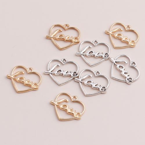 Zinklegering Hart Hangers, Zinc Alloy, plated, DIY, meer kleuren voor de keuze, 20pC's/Bag, Verkocht door Bag