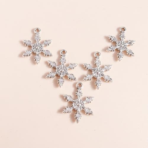 Zinc Alloy Pendants Snowflake plated DIY Sold By Bag