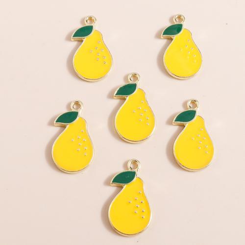 Zinc Alloy Enamel Pendants Pear plated DIY Sold By Bag