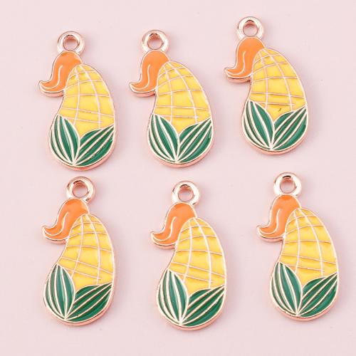 Zinc Alloy Enamel Pendants Corn plated DIY Sold By Bag