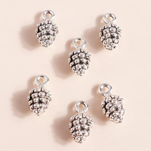 Pendentifs en alliage de zinc, Pomme de pin, Placage, DIY, 30PC/sac, Vendu par sac