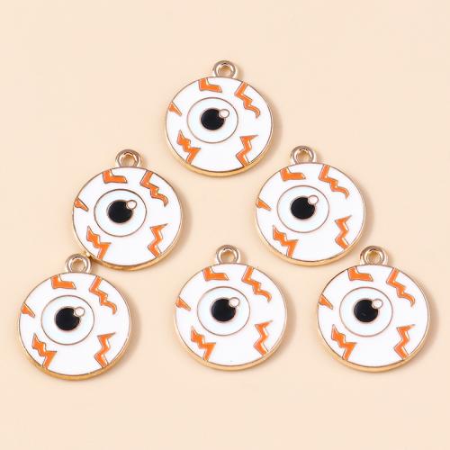 Zinc Alloy Enamel Pendants Evil Eye plated DIY & evil eye pattern Sold By Bag