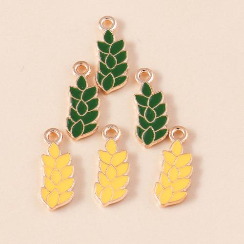 Zinc Alloy Enamel Pendants Wheat plated DIY Sold By Bag