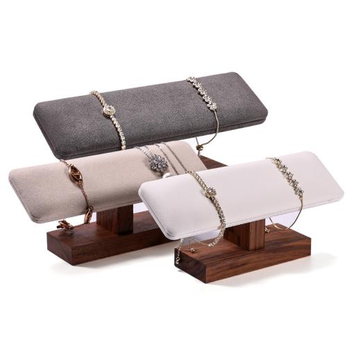 Velveteen Bracelet Display Wood with PU Leather & Velveteen Sold By PC