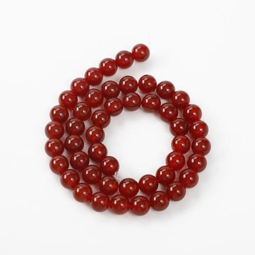 Natural Red Agate Beads Round DIY red Sold By Strand