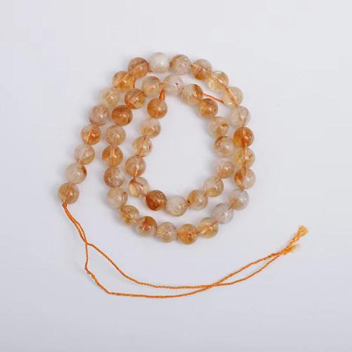 Natural Citrine Beads Round DIY yellow Sold By Strand