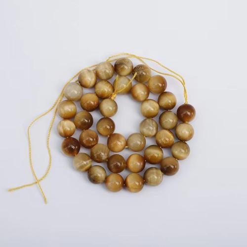 Natural Tiger Eye Beads Round DIY golden Sold By Strand