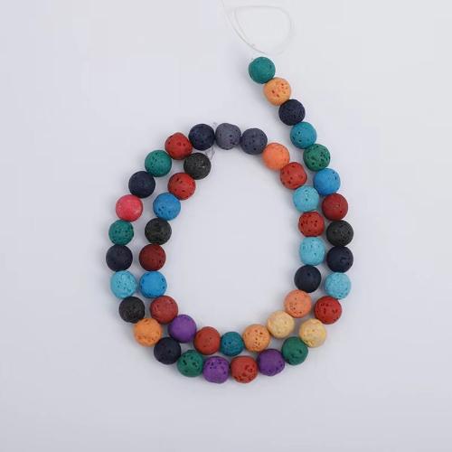 Mixed Gemstone Beads Artificial Volcanic Stone Round DIY multi-colored 8mm Approx Sold By Strand