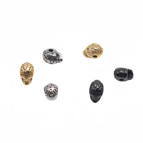 Stainless Steel Beads 304 Stainless Steel Skull plated DIY Sold By Bag