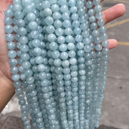 Gemstone Jewelry Beads Aquamarine Round DIY Sold By Strand