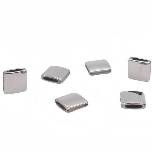 Stainless Steel Beads 304 Stainless Steel Square plated DIY Sold By PC