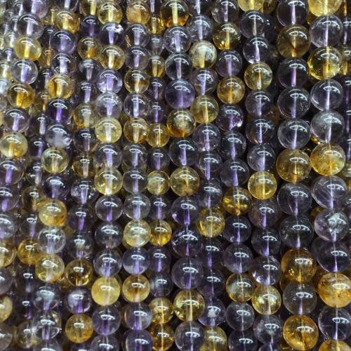 Citrine Beads with Amethyst Round DIY Sold By Strand