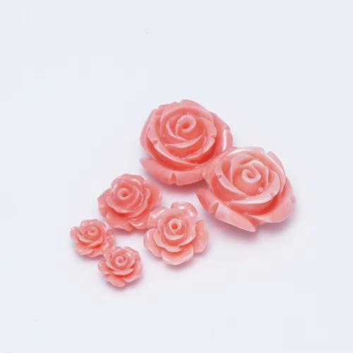 Resin Jewelry Beads Flower DIY pink Sold By Bag