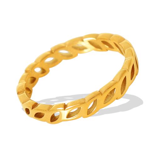 Stainless Steel Finger Ring 304 Stainless Steel 18K gold plated & for woman & hollow Sold By PC