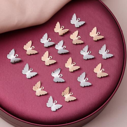 Zinc Alloy Animal Pendler, Butterfly, forgyldt, du kan DIY, flere farver til valg, 100pc'er/Bag, Solgt af Bag