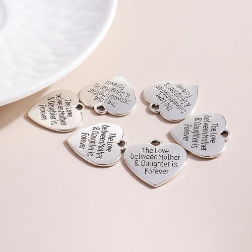 Zinc Alloy Heart Pendler, forgyldt, du kan DIY, 10pc'er/Bag, Solgt af Bag