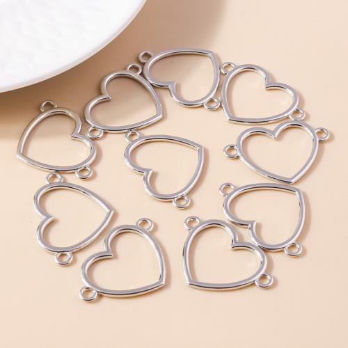 Hjerte zink legering stik, Zinc Alloy, Heart, forgyldt, du kan DIY & 1/1 løkke, 10pc'er/Bag, Solgt af Bag