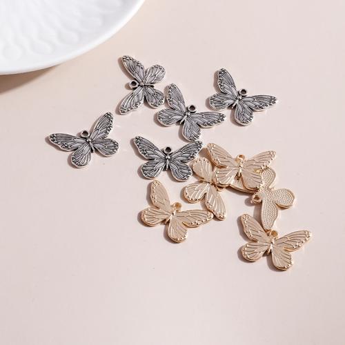 Zinc Alloy Animal Pendler, Butterfly, forgyldt, du kan DIY, flere farver til valg, 10pc'er/Bag, Solgt af Bag