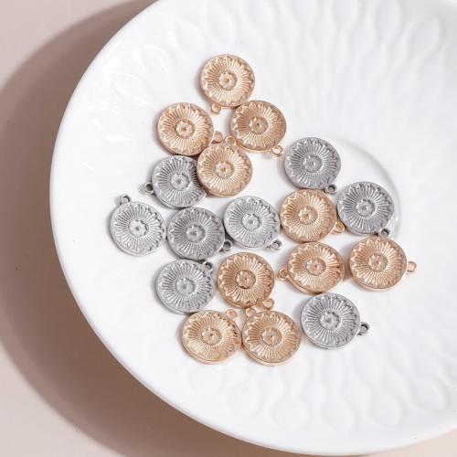 Zinc Alloy Pendants Round plated DIY Sold By Bag