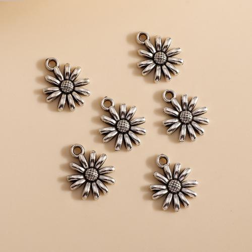 Sinc Alloy Flower Pendants, Chrysamthemum, plátáilte, DIY, 50ríomhairí pearsanta/Mála, Díolta De réir Mála