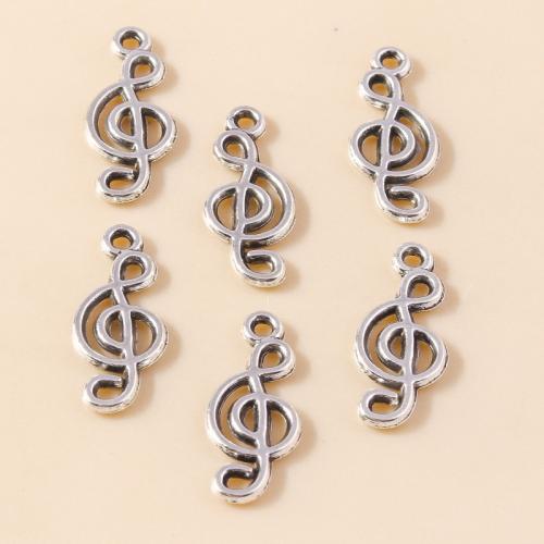 Pendentifs en alliage de zinc, note de musique, Placage, DIY, 50PC/sac, Vendu par sac