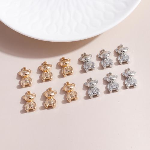 Zinc Alloy Animal Pendants Bear plated DIY Sold By Bag