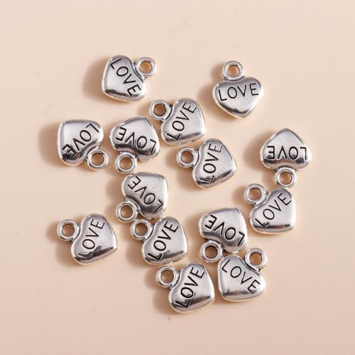 Zinc Alloy Heart Pendants plated DIY Sold By Bag