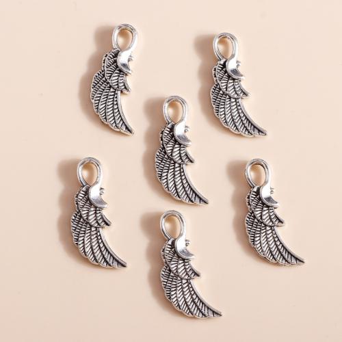 Wing Shaped Zinc Alloy Pendants plated DIY Sold By Bag