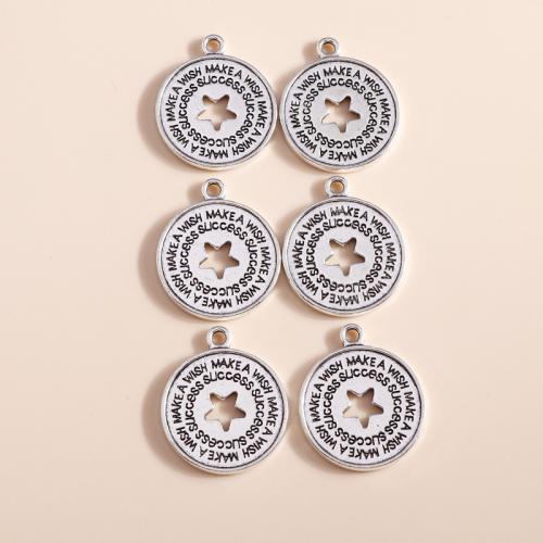 Zinc Alloy Pendants Round plated DIY Sold By Bag