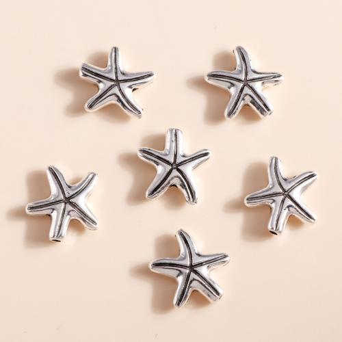 Zinc Alloy Jewelry Beads Starfish plated DIY Sold By Bag