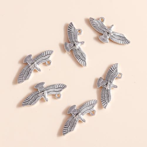 Pendentifs animaux en alliage de zinc, aigle, Placage, DIY, 10PC/sac, Vendu par sac