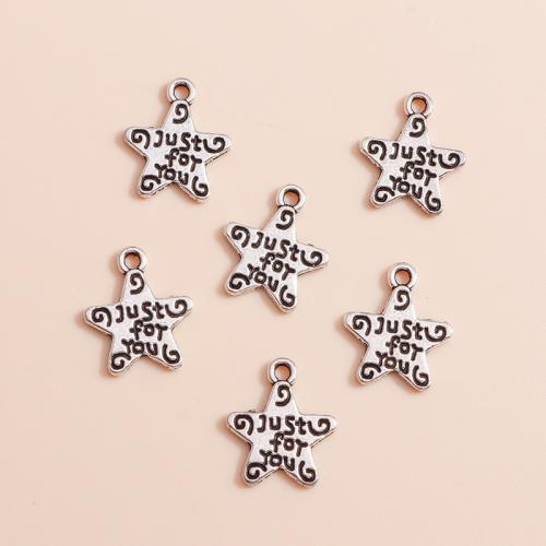 Zink Alloy Star Pendant, plated, DIY, 50PC/Bag, Säljs av Bag