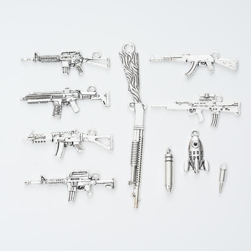 Zinc Alloy Gun Pendler, forgyldt, du kan DIY & forskellige stilarter for valg, flere farver til valg, 100pc'er/Bag, Solgt af Bag