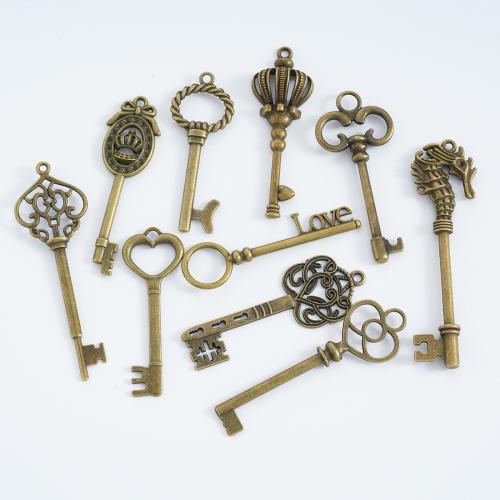 Zinc Alloy Key Pendants plated DIY Sold By Bag