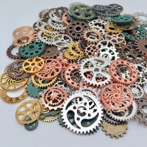 Zinc Alloy Pendants Gear Wheel plated random style & DIY Sold By Bag