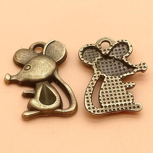 Zinc Alloy Animal Pendants Mouse plated DIY Sold By Bag