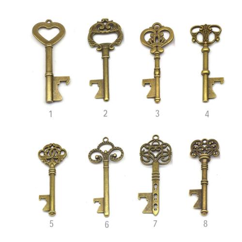 Zinc Alloy Key Pendler, Nøgle, forgyldt, du kan DIY, flere farver til valg, Solgt af PC