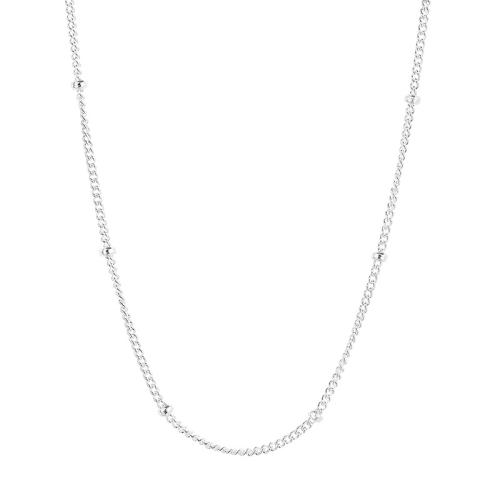 925 Sterling Silver Necklace with 2inch extender chain sideways chain & for woman Length Approx 15.7 Inch Sold By PC