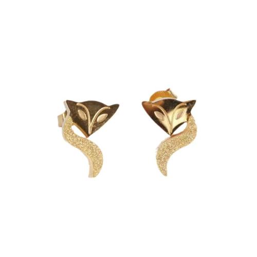 Stainless Steel Stud Earrings 304 Stainless Steel Fox Vacuum Ion Plating fashion jewelry & for woman Sold By Pair