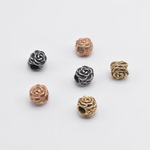 ステンレススチールビーズ, 304ステンレススチール, ローズ, DIY, 無色, 12.70x12.50mm, 穴:約 6.24mm, 売り手 パソコン