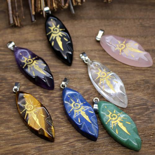 Gemstone Pendants Jewelry Natural Stone DIY Sold By PC