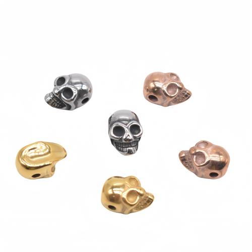 Stainless Steel Beads 304 Stainless Steel Skull plated DIY Sold By Bag