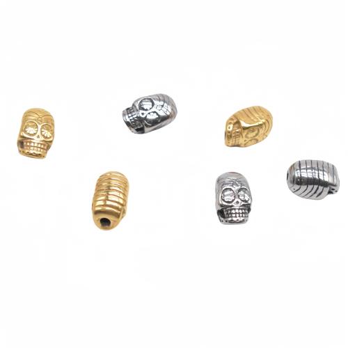 Stainless Steel Beads 304 Stainless Steel Skull plated DIY Sold By Bag