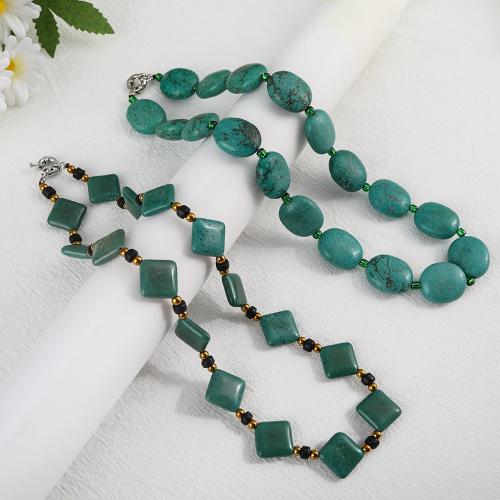 Collier turquoise de mode, turquoise naturelle, styles différents pour le choix & pour femme, plus de couleurs à choisir, Longueur 46 cm, Vendu par PC