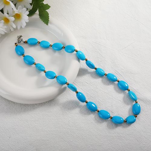 Fashion turkos halsband, Natural Turquoise, för kvinna, blå, Längd 46 cm, Säljs av PC