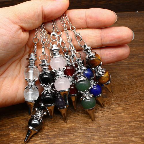 Natural Stone Pendulum with Brass & Zinc Alloy fashion jewelry 23mm Sold By PC